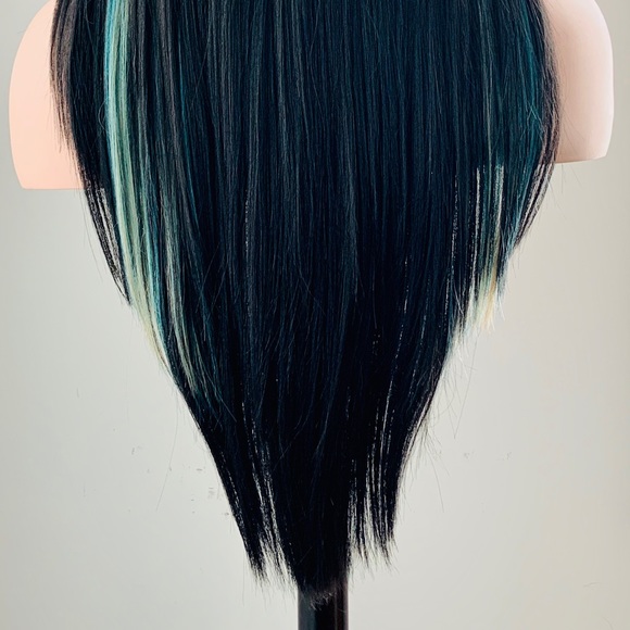 Long Black/ Blue/Multi Color Premium Fiber Lace Front Wig for Daily Wear/Events - Picture 8 of 9